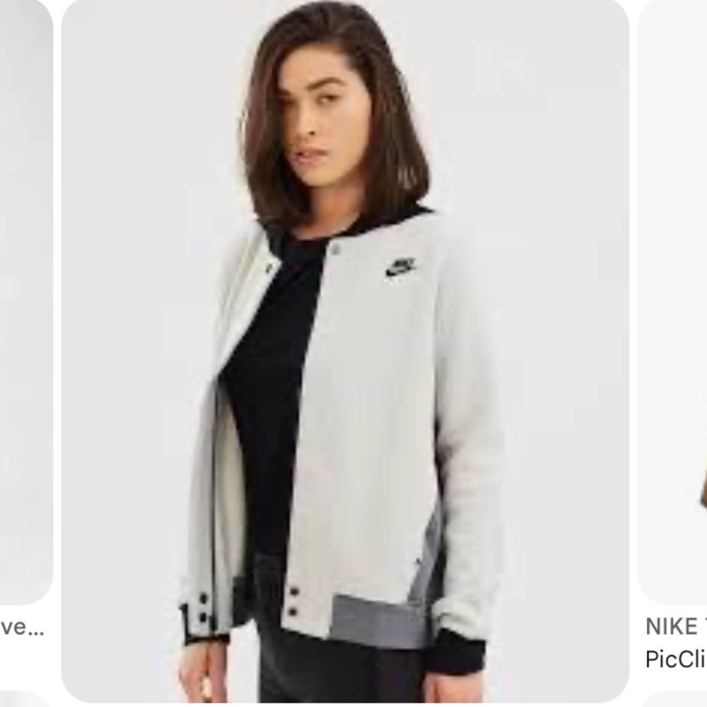EUC  Nike Tech Fleece Destroyer Jacket Light Bone/Grey/Black Womens Sz Small